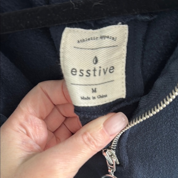 ❤️Blue Cowl Neck Sweater with Quarter-Zip and Textured Knit - Picture 2 of 3